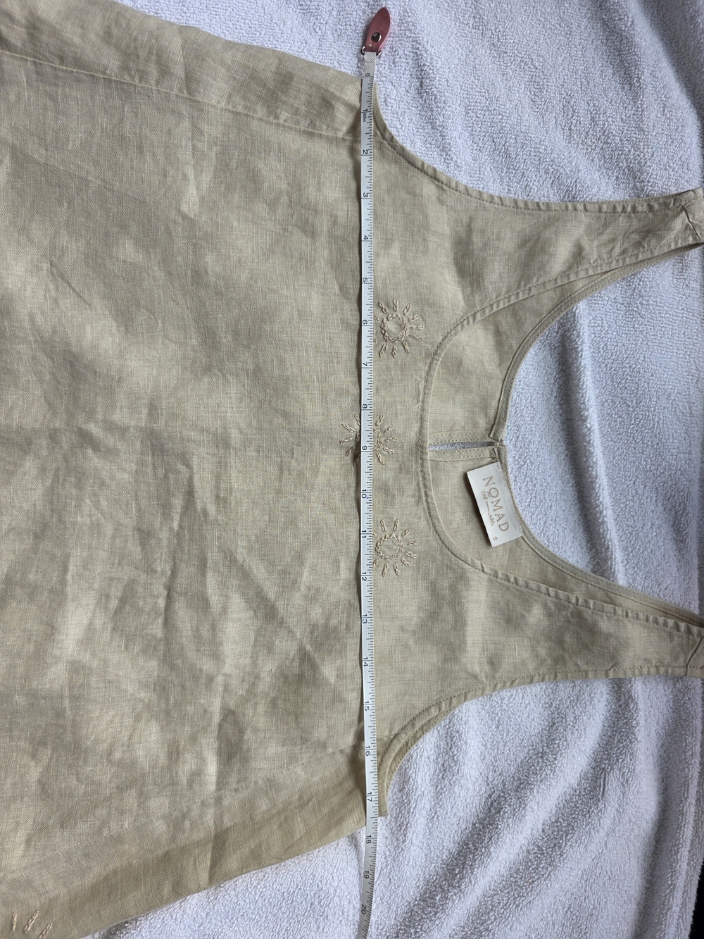 Nomad The Label 100% Linen Embroidered Oversized Tank – Size Small Resort Wear - Picture 10 of 12